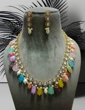 Multi Stone Studded Necklace