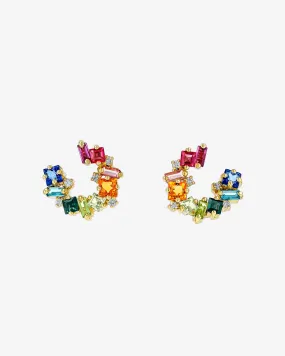 Nadima Rainbow Mini Spiral Hoops