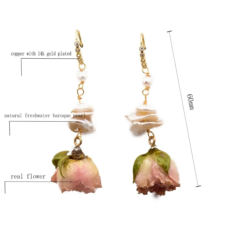 Natural Freshwater Baroque Pearl Dangle Earrings