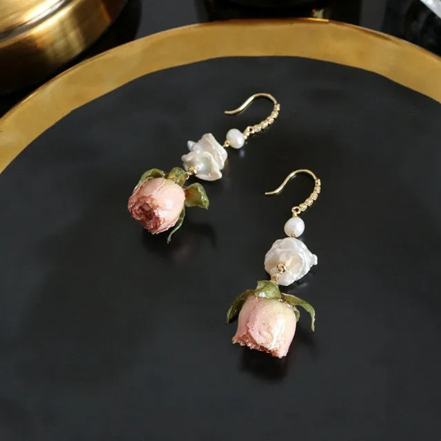 Natural Freshwater Baroque Pearl Dangle Earrings