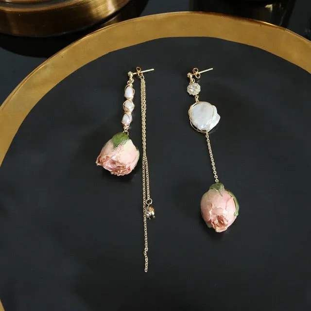 Natural Freshwater Baroque Pearl Dangle Earrings