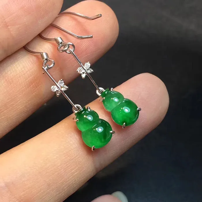 Natural Jade Earrings Jadeite Earrings NEG92