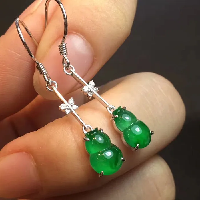 Natural Jade Earrings Jadeite Earrings NEG92