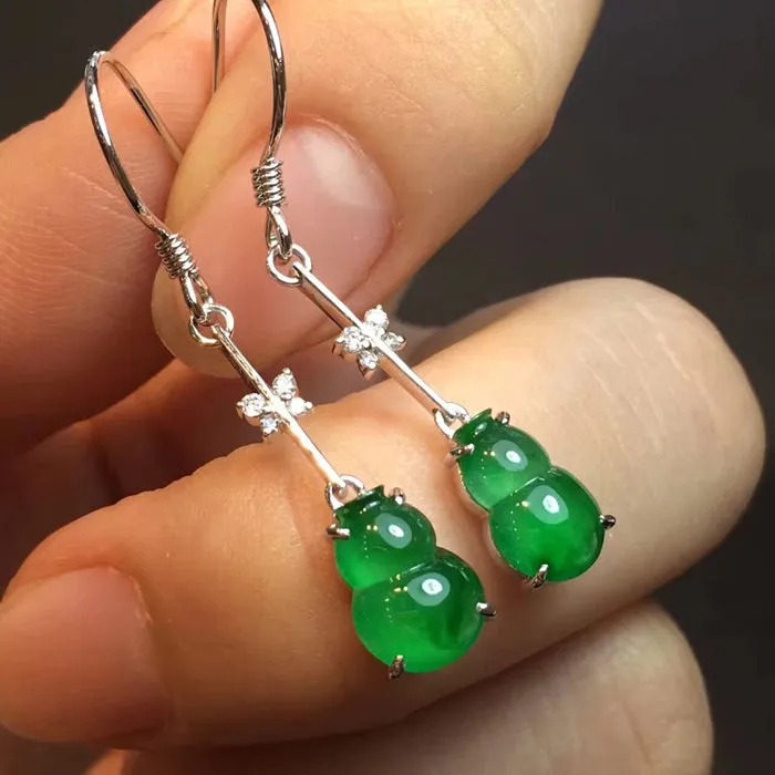 Natural Jade Earrings Jadeite Earrings NEG92