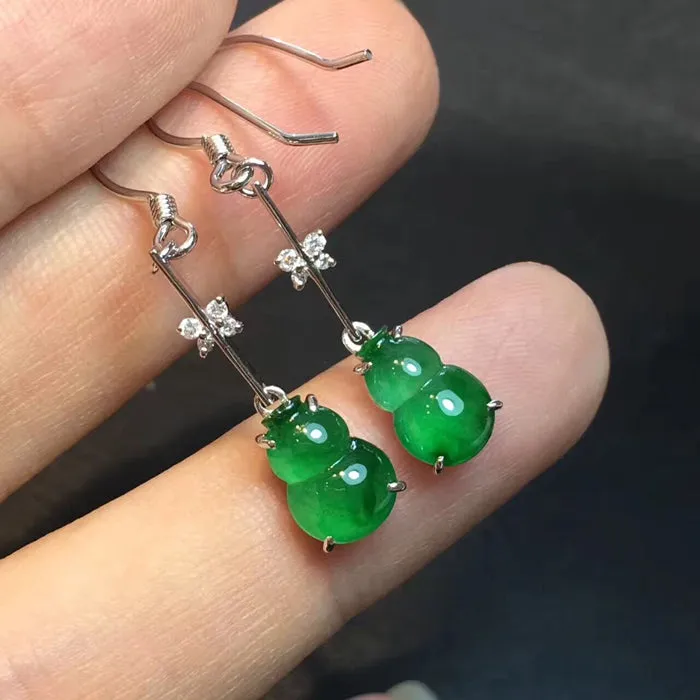 Natural Jade Earrings Jadeite Earrings NEG92