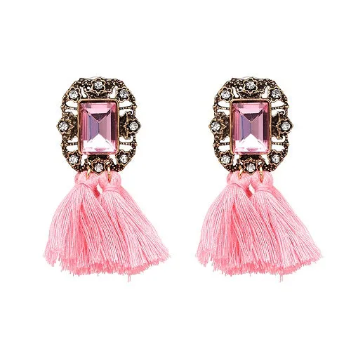 New 2017 fashion jewelry hot sale women crysta vintage tassel statement bib stud Earrings for women jewelry Factory Price