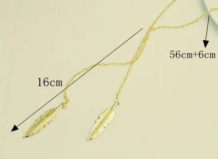 New long chain custom leaf pendant necklace Fashion jewelry Women/Girl lover Valentine's Day gifts