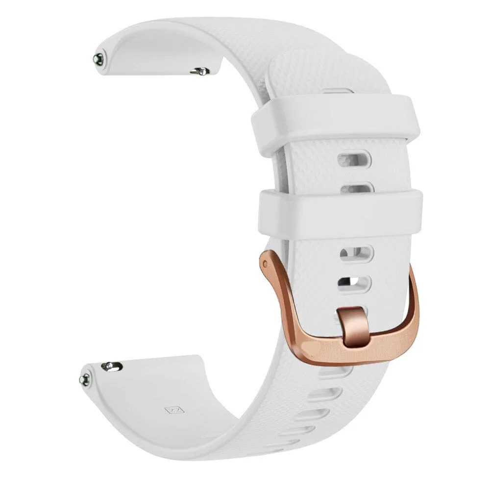 OnePlus Watch compatible Silicone Watch Straps with Rose Gold Buckles