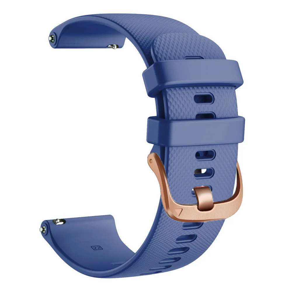 OnePlus Watch compatible Silicone Watch Straps with Rose Gold Buckles