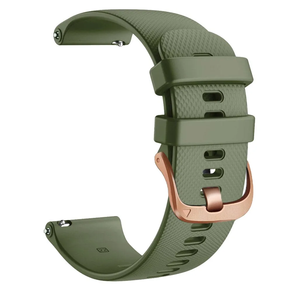 OnePlus Watch compatible Silicone Watch Straps with Rose Gold Buckles