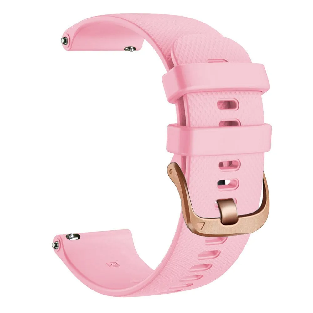 OnePlus Watch compatible Silicone Watch Straps with Rose Gold Buckles