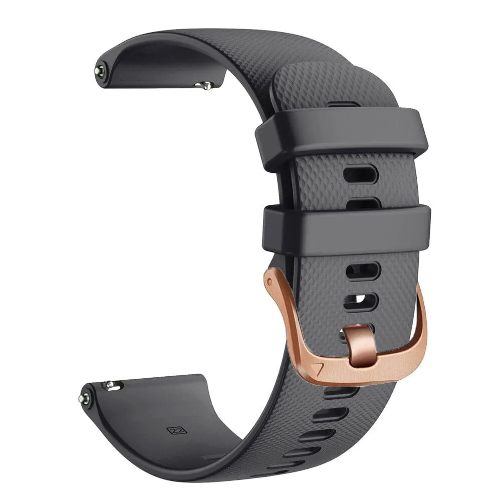 OnePlus Watch compatible Silicone Watch Straps with Rose Gold Buckles