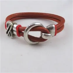 Orange Awareness Leather  Bracelet