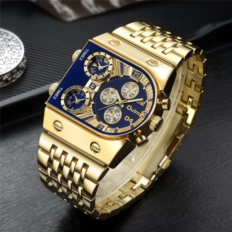 OULM Quartz Men's Luxury Waterproof Military Wristwatch