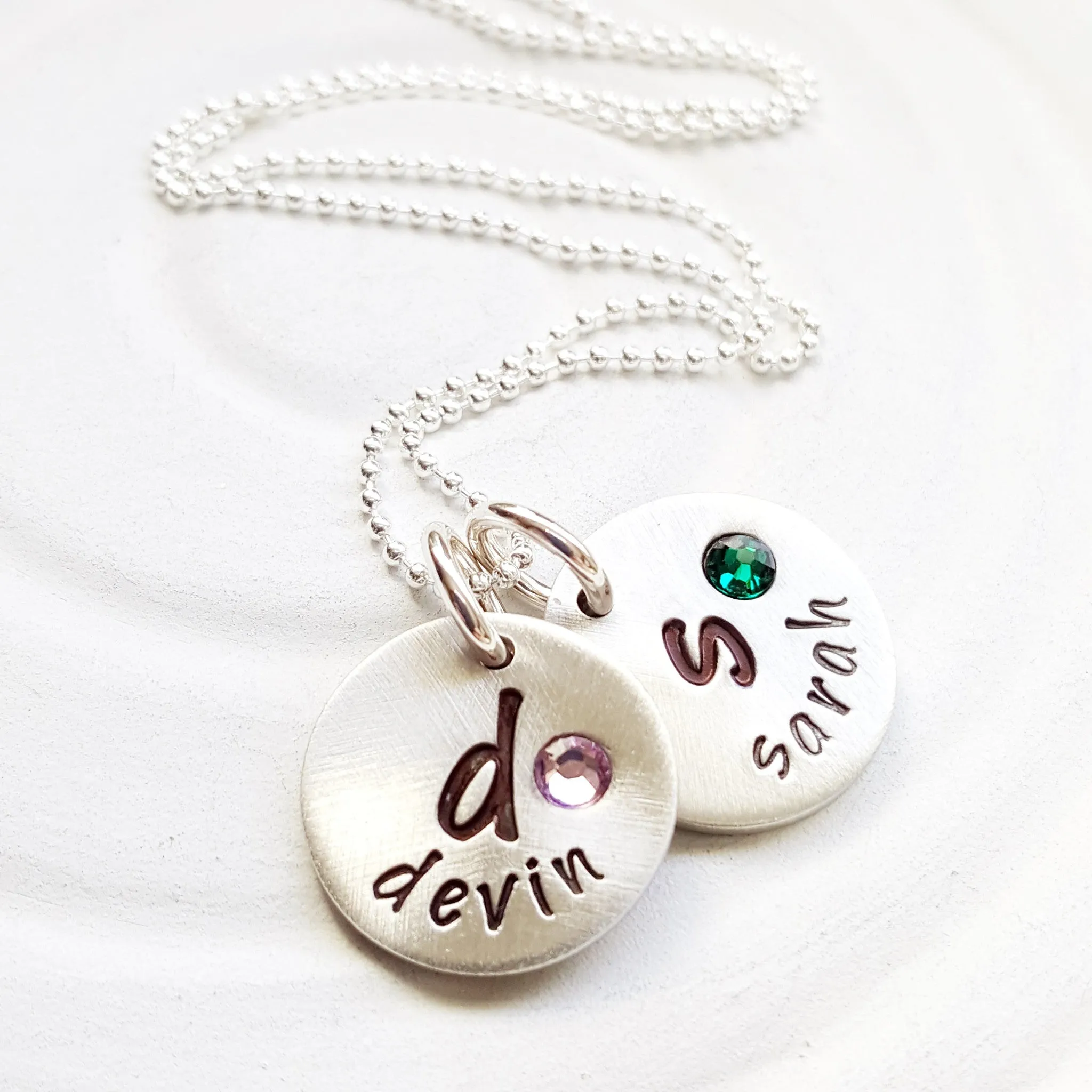 Oversized Initial and Name Necklace | Mother's Charm Necklace