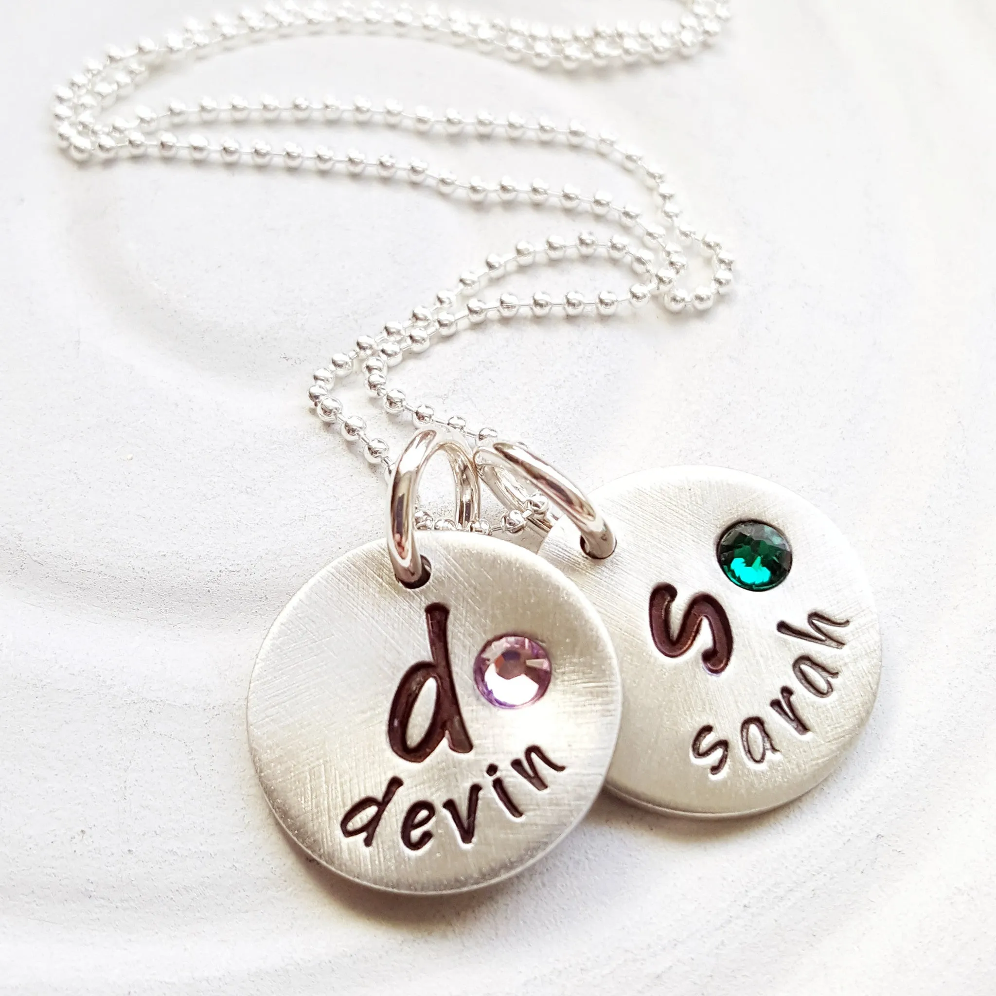 Oversized Initial and Name Necklace | Mother's Charm Necklace