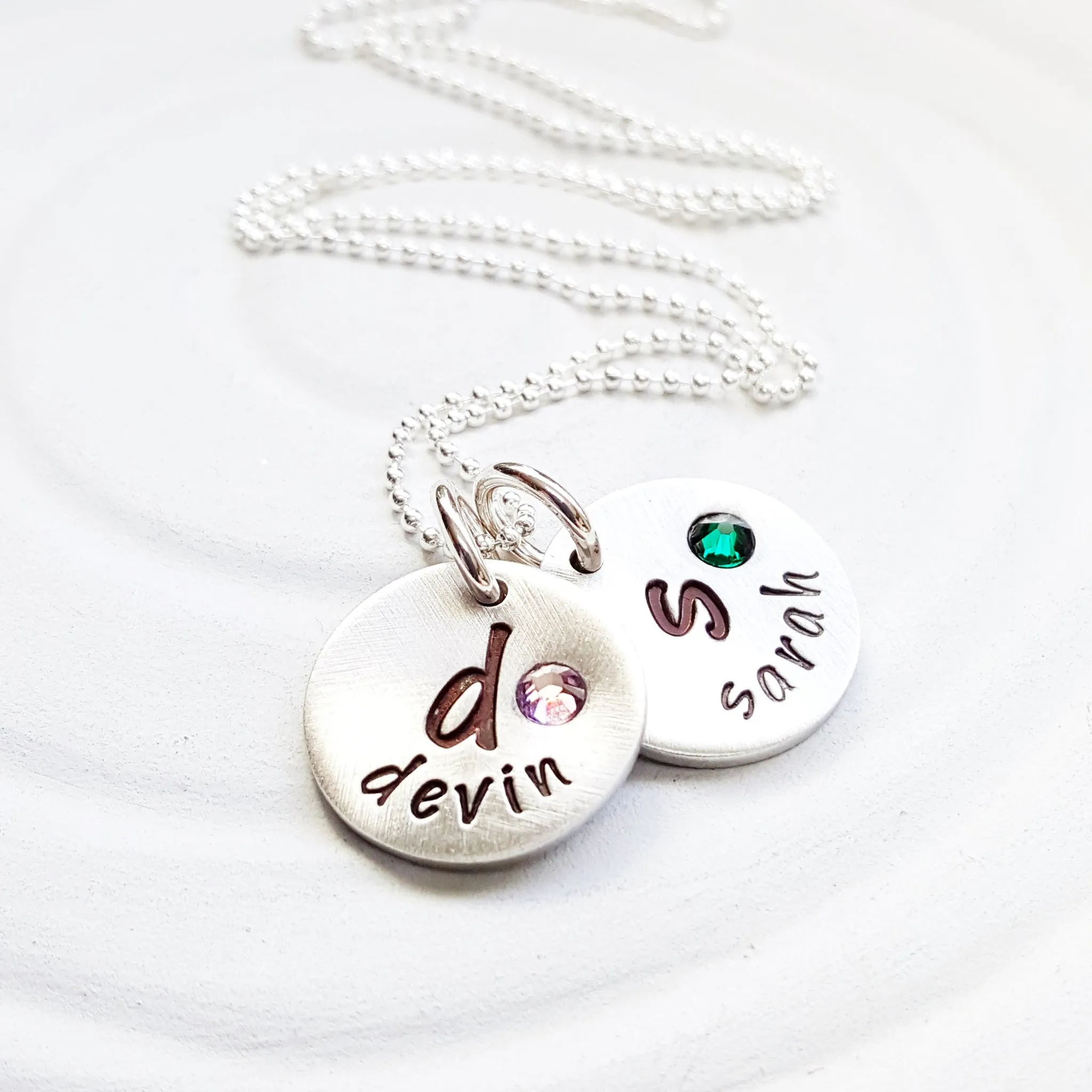 Oversized Initial and Name Necklace | Mother's Charm Necklace