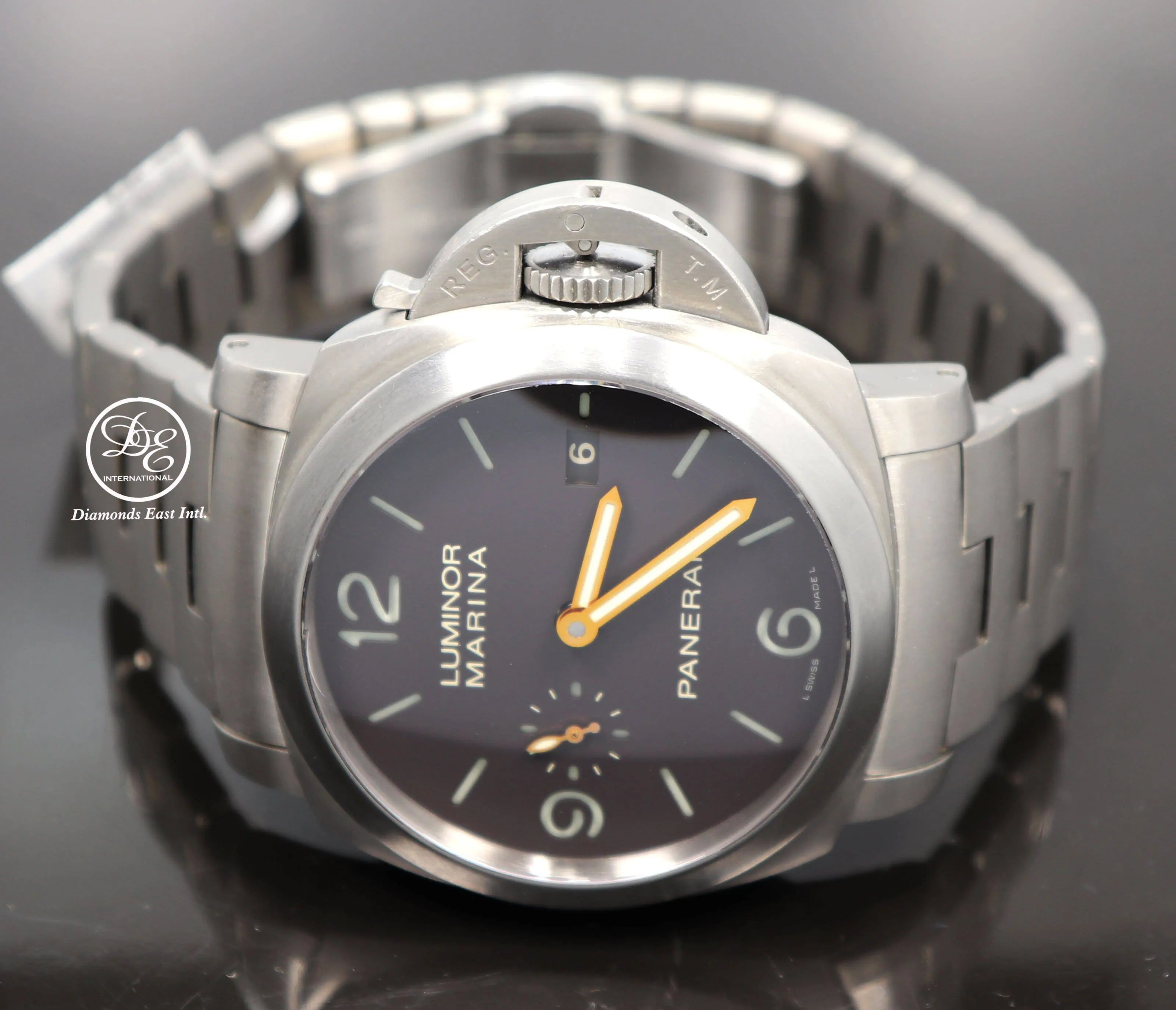 PANERAI Luminor Marina 1950 3 Days PAM352 Titanium Bracelet 44mm Automatic Watch Mint Box Papers