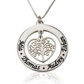 Personalised Family Tree Necklace - Sterling Silver