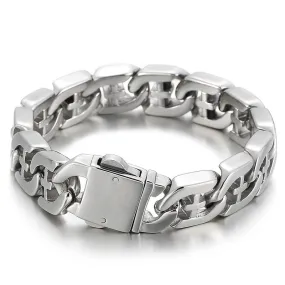 Planderful Collection: Contemporary Genie Titanium Steel Bracelet for Men