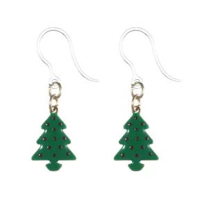 Polka Dot Christmas Tree Dangles Hypoallergenic Earrings for Sensitive Ears Made with Plastic Posts