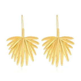 Pre Order:  Retro Matte Gold Metal Leaf Earrings