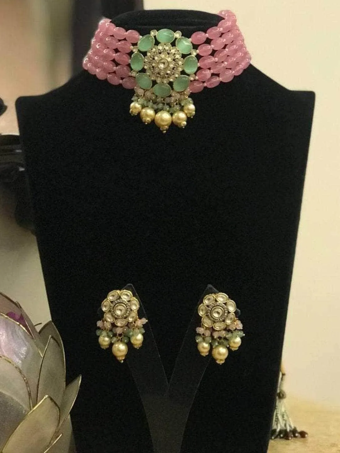 Precious Choker Beaded Necklace Set