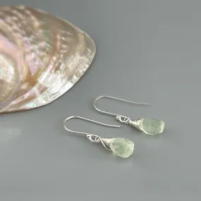 Prehnite Earrings Sterling Silver, Gold Fill, Rose Gold