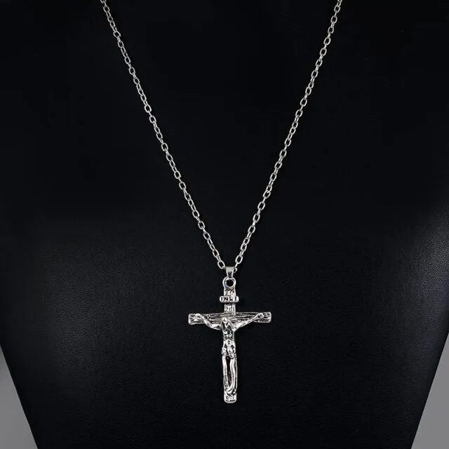 Punk Cool Street Style Necklaces Vintage Gothic Cross Pendant Necklace for Men and Women Hip-pop Neck Chain Jewelry Gift