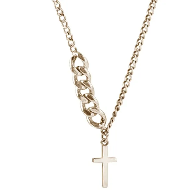 Punk Cool Street Style Necklaces Vintage Gothic Cross Pendant Necklace for Men and Women Hip-pop Neck Chain Jewelry Gift