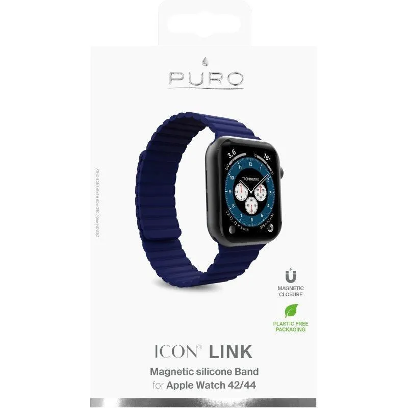 Puro ICON Link Watch (42/44/SE/45/49MM) Silikone Rem i Str. M/L - Blå