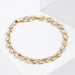 "Jill" - Cubic Zirconia Bridal Bracelet - Available in Silver, Rose Gold and Yellow Gold