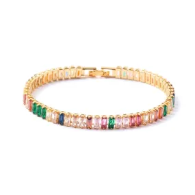 Rainbow Baguette Cut Bracelet