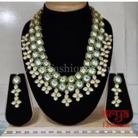 Rani Bridal Polki Kundan Emerald Meenakari Necklace/ Indian Wedding Jewelry