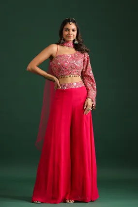 Rani Pink Embellished Palazzo Set