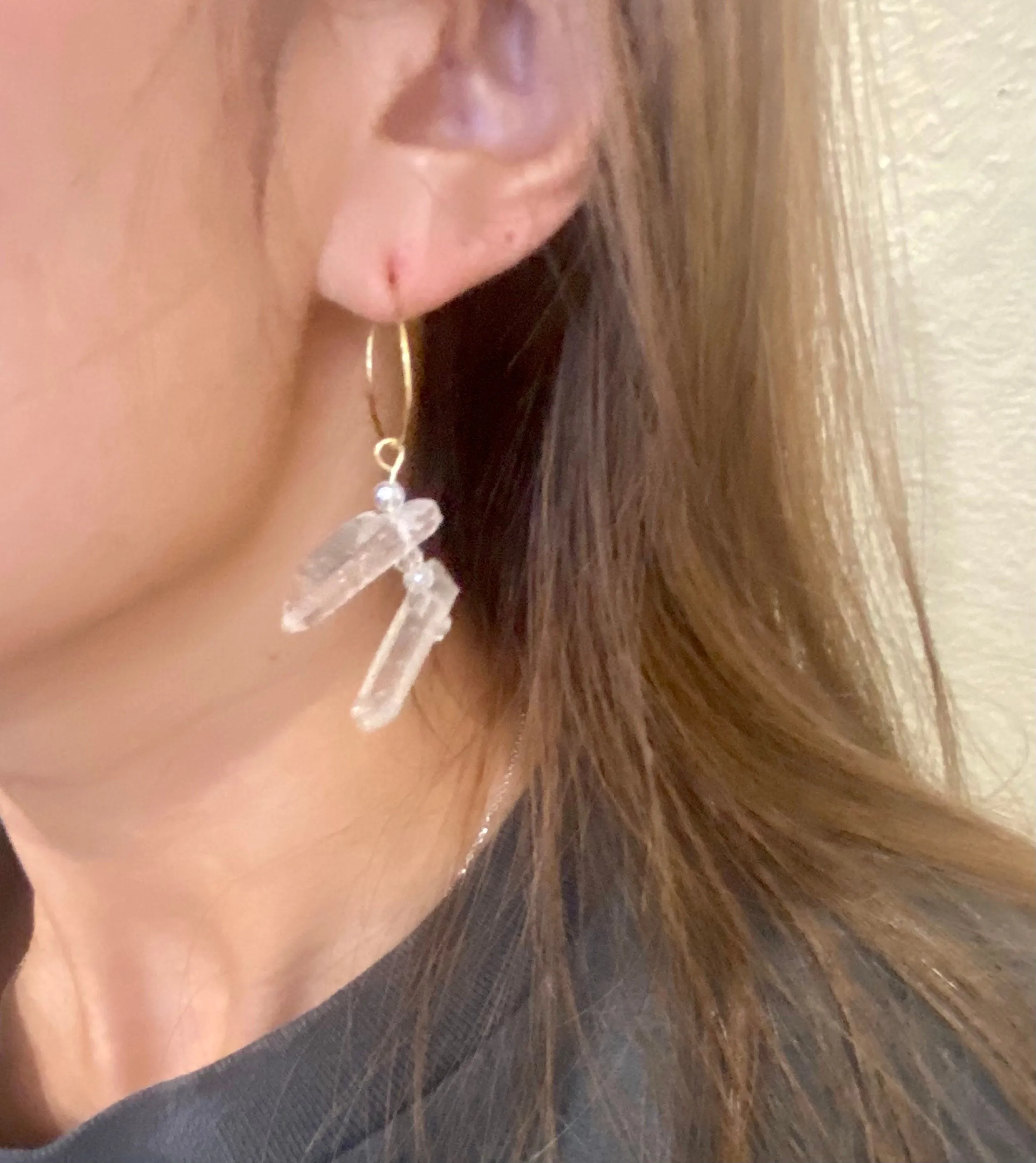 Raw Crystal earrings