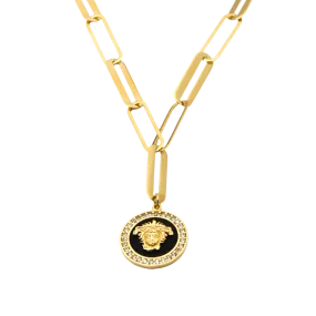 Real Gold Maze Hoop Necklace N1307