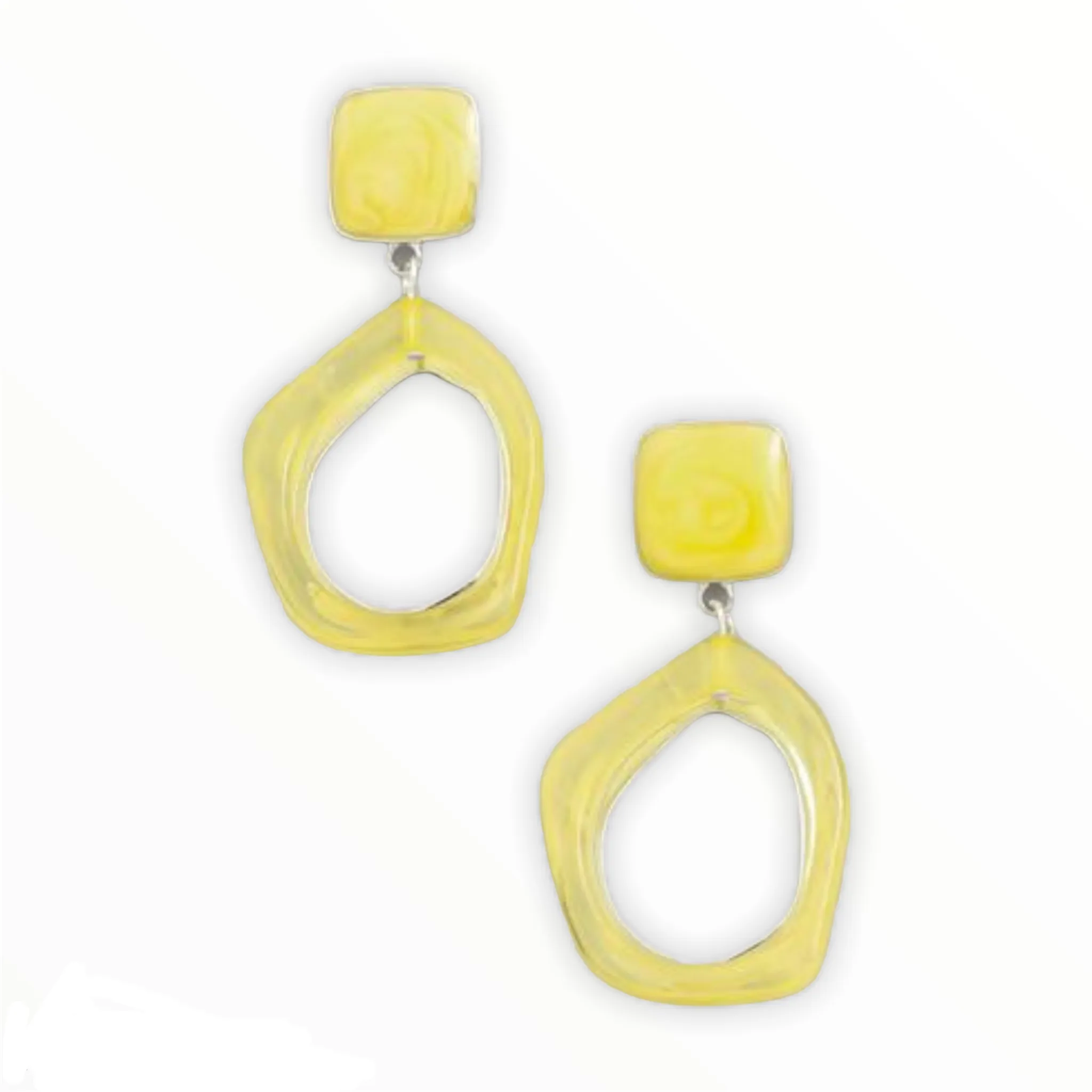 Resin Hoop Drop Earrings