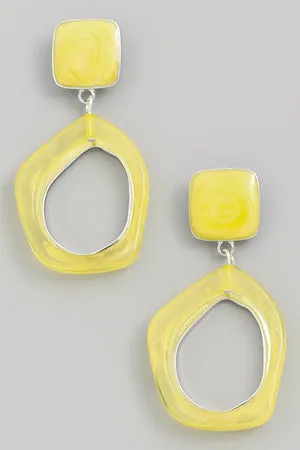 Resin Hoop Drop Earrings