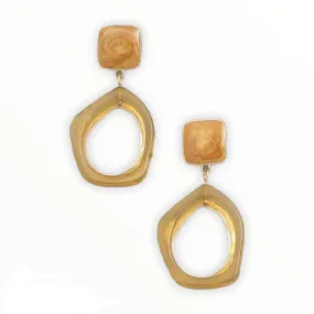 Resin Hoop Drop Earrings