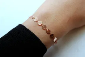 Rose Gold Coin Bracelet, Delicate Coin Bracelet, Coin Chain Bracelet, Coin Chain Jewelry, Layering Bracelet, Dainty Bracelet, 30th Birthday