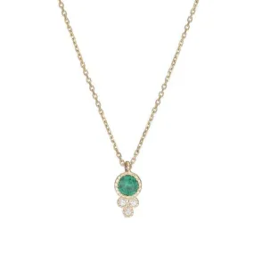 Round Emerald Crown Necklace