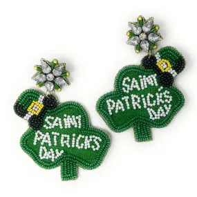 Saint Patrick's Day Beaded Earrings