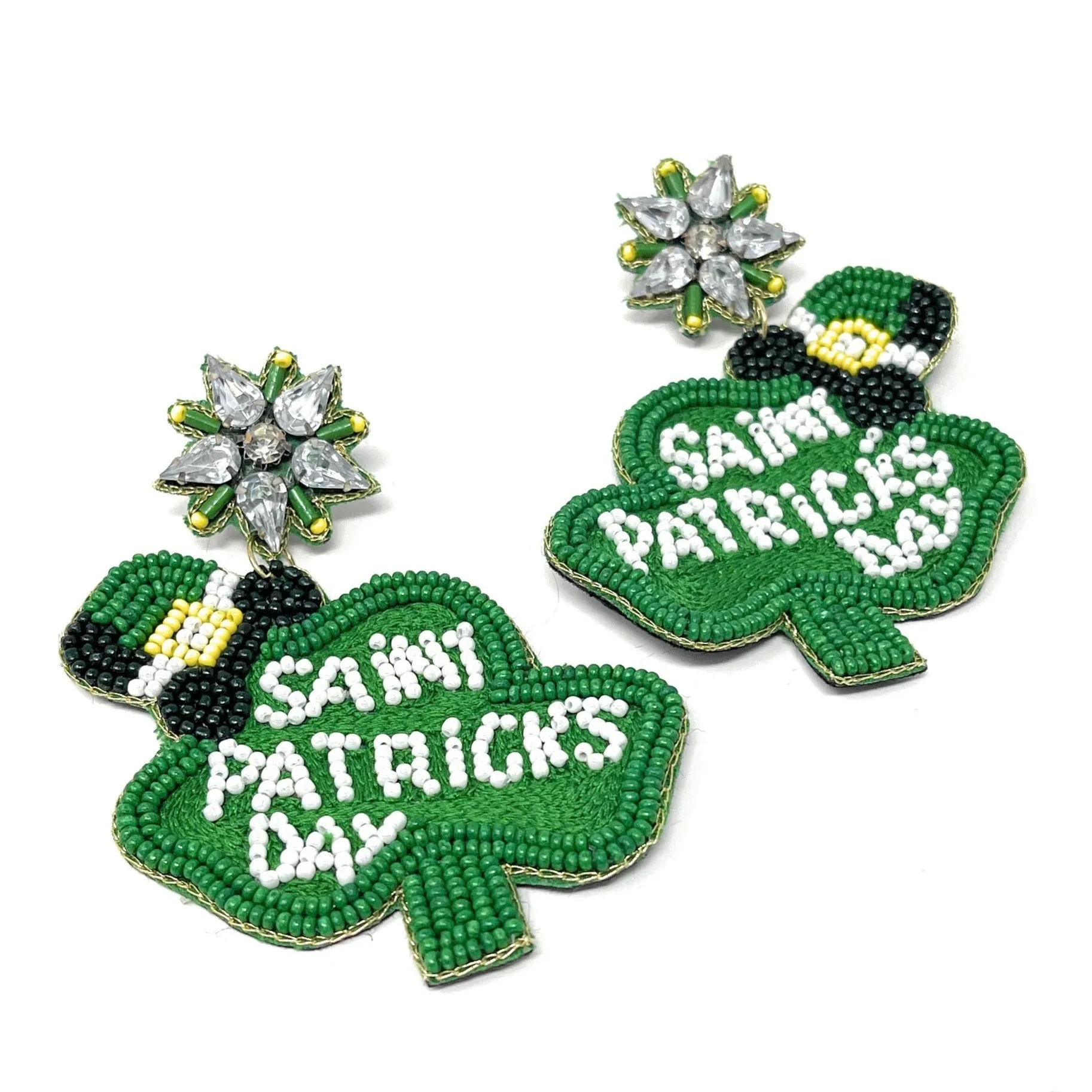 Saint Patrick's Day Beaded Earrings