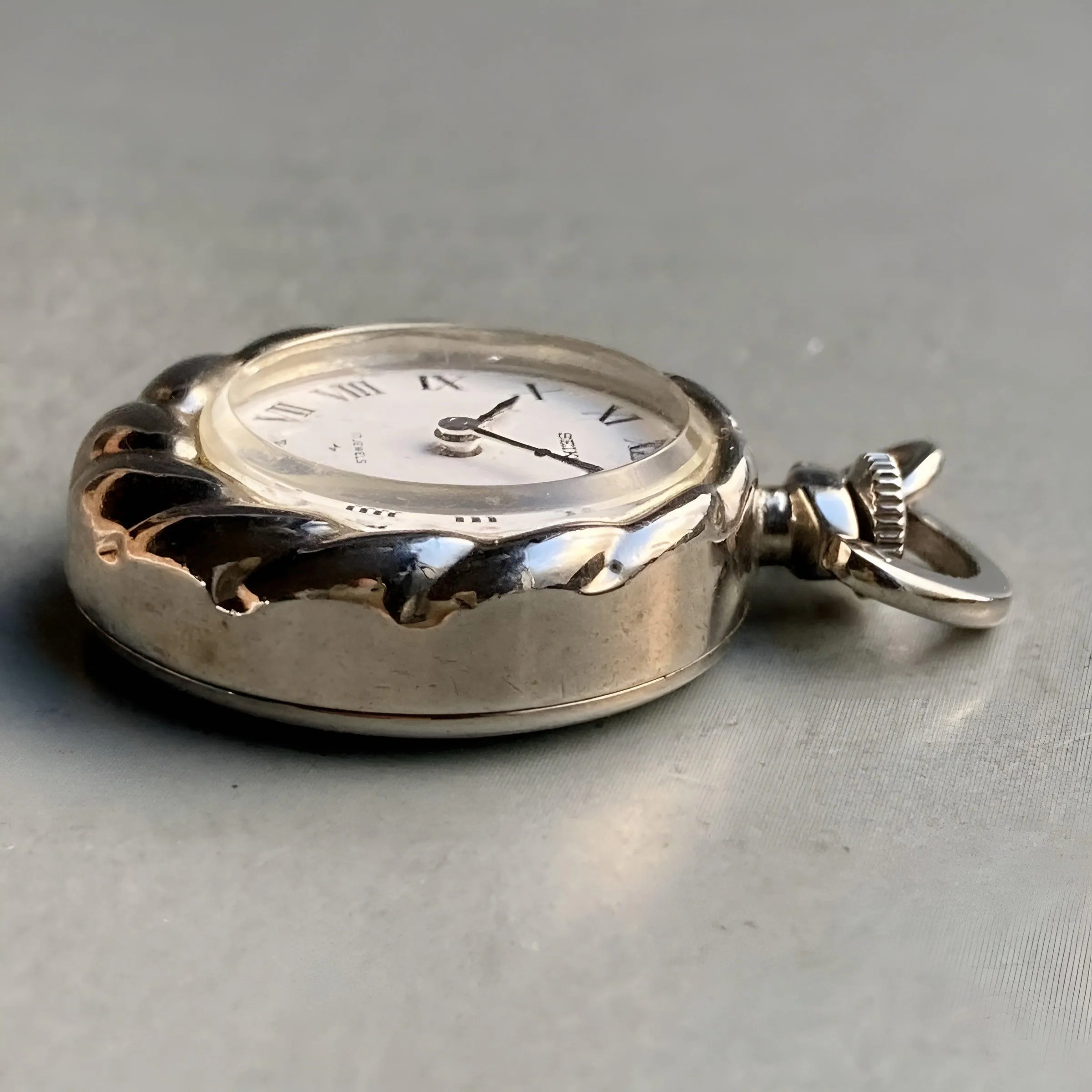 Seiko Pocket Antique Watch 1965 Manual Winding Vintage Pocket Watch Silver