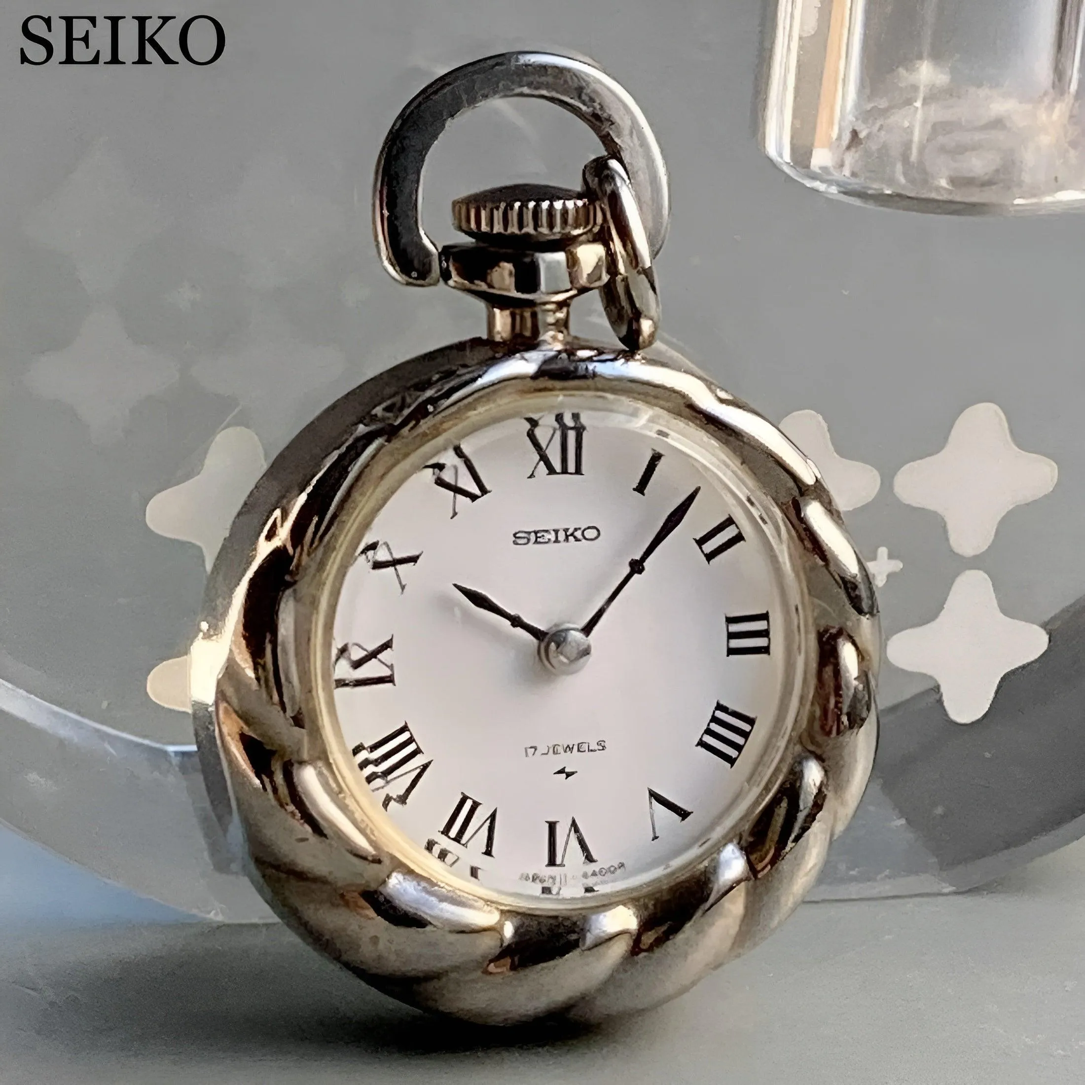 Seiko Pocket Antique Watch 1965 Manual Winding Vintage Pocket Watch Silver