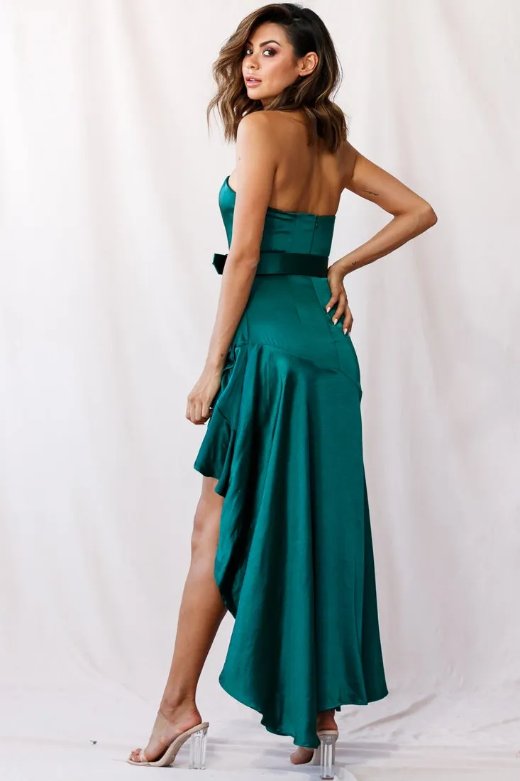 Show Me The Money Belted High-Low Hem Dress Jade