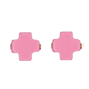 Signature Cross Stud - Bright Pink