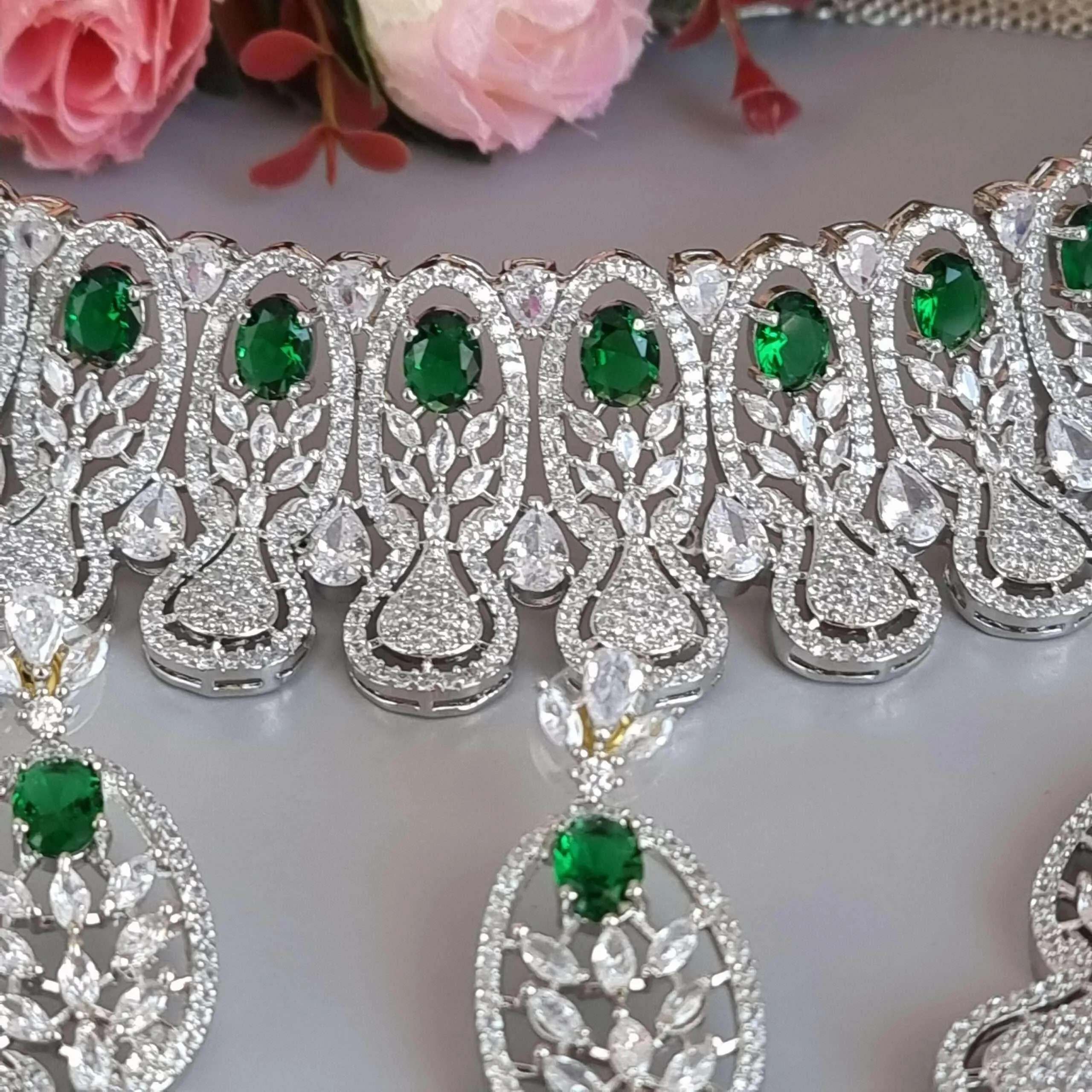 Simi Choker Set Emerald Green