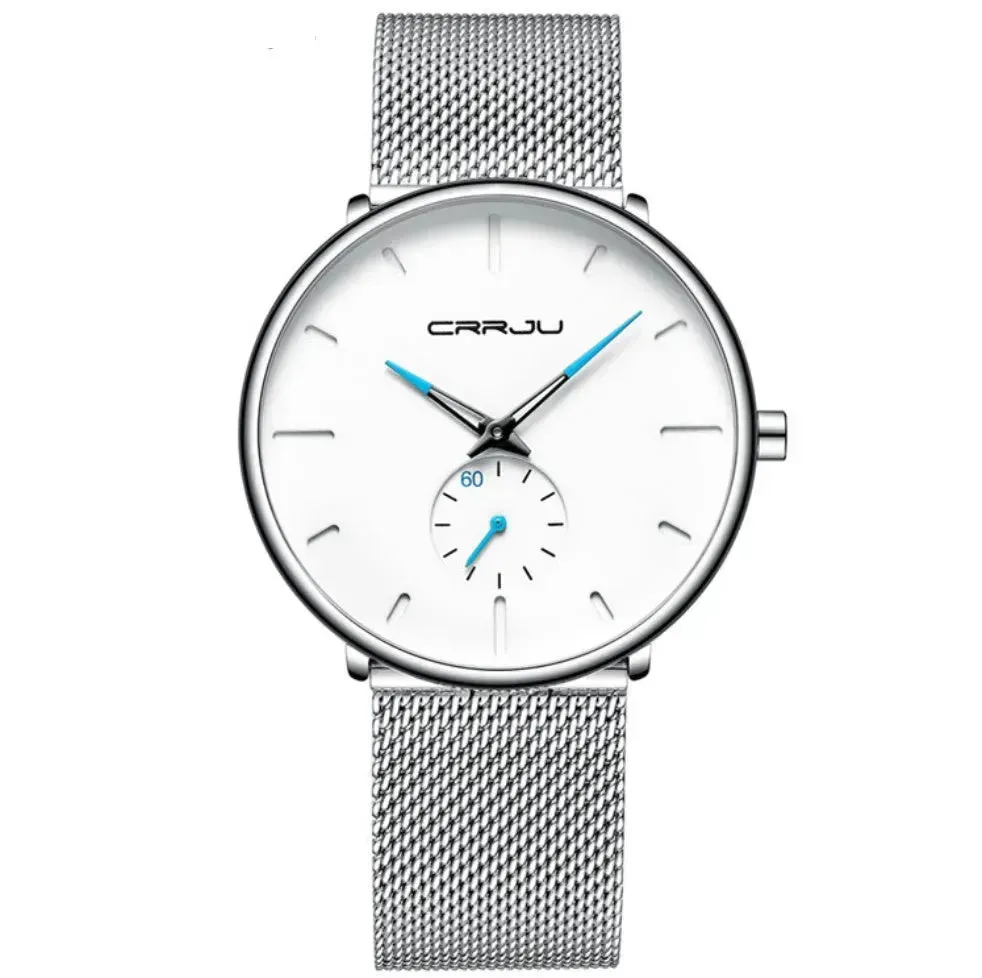 Simple ultra-thin watch round mesh belt watch